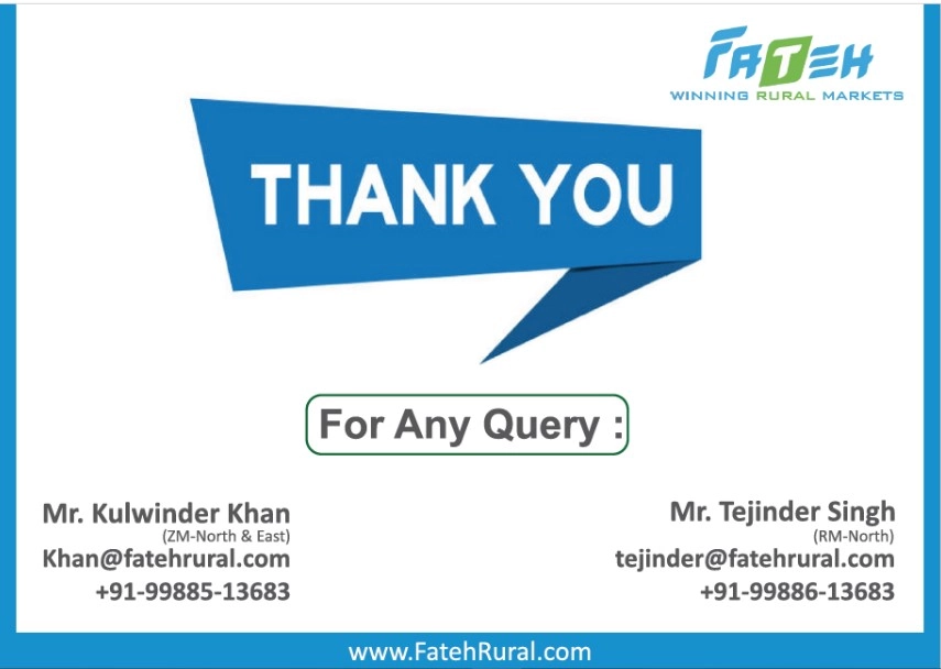 Thank you message from Fateh Rural Limited for participating in rural exhibitions